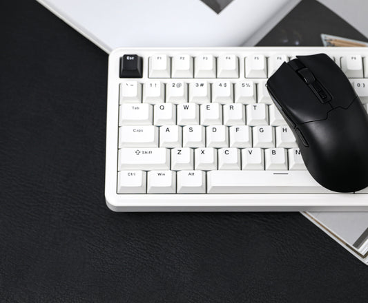 Black EPOMAKER Click wireless gaming mouse in a desktop setup