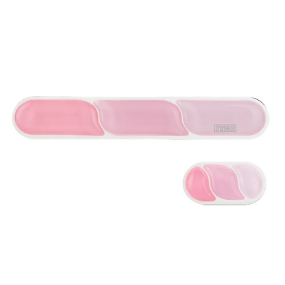 Top view of pink EPOMAKER CloudGel keyboard and mouse wrist rests on white