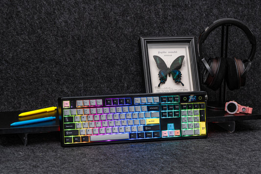 Black EPOMAKER TH108 PRO full-size wireless mechanical keyboard with RGB backlighting