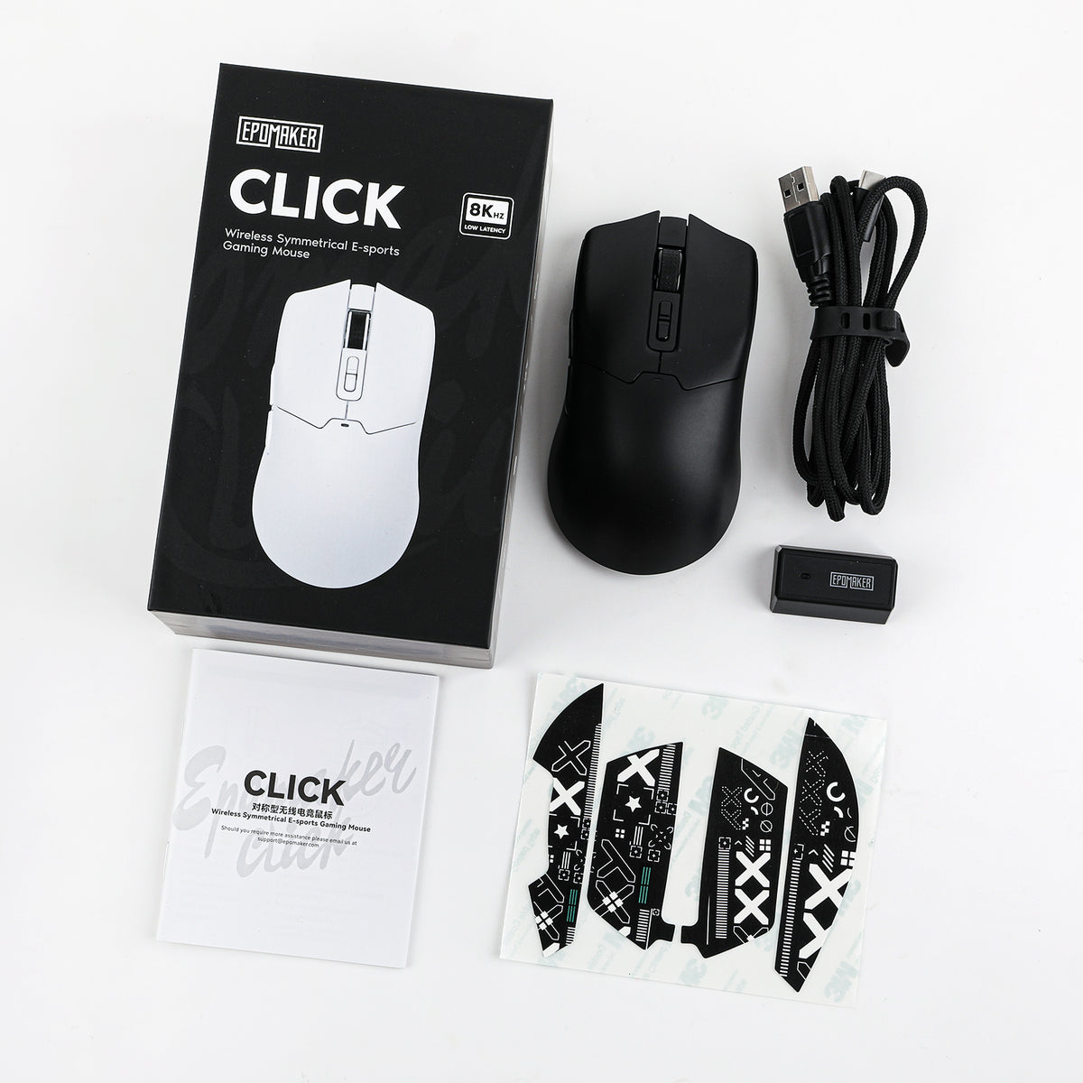 Black EPOMAKER Click mouse box and included accessories