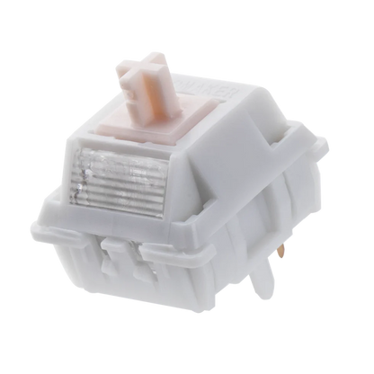 Single EPOMAKER Cream Marble linear switch in a three-quarter view