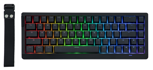 Top view of the black EPOMAKER HE68 Lite 65% Hall Effect gaming keyboard with per-key RGB lighting