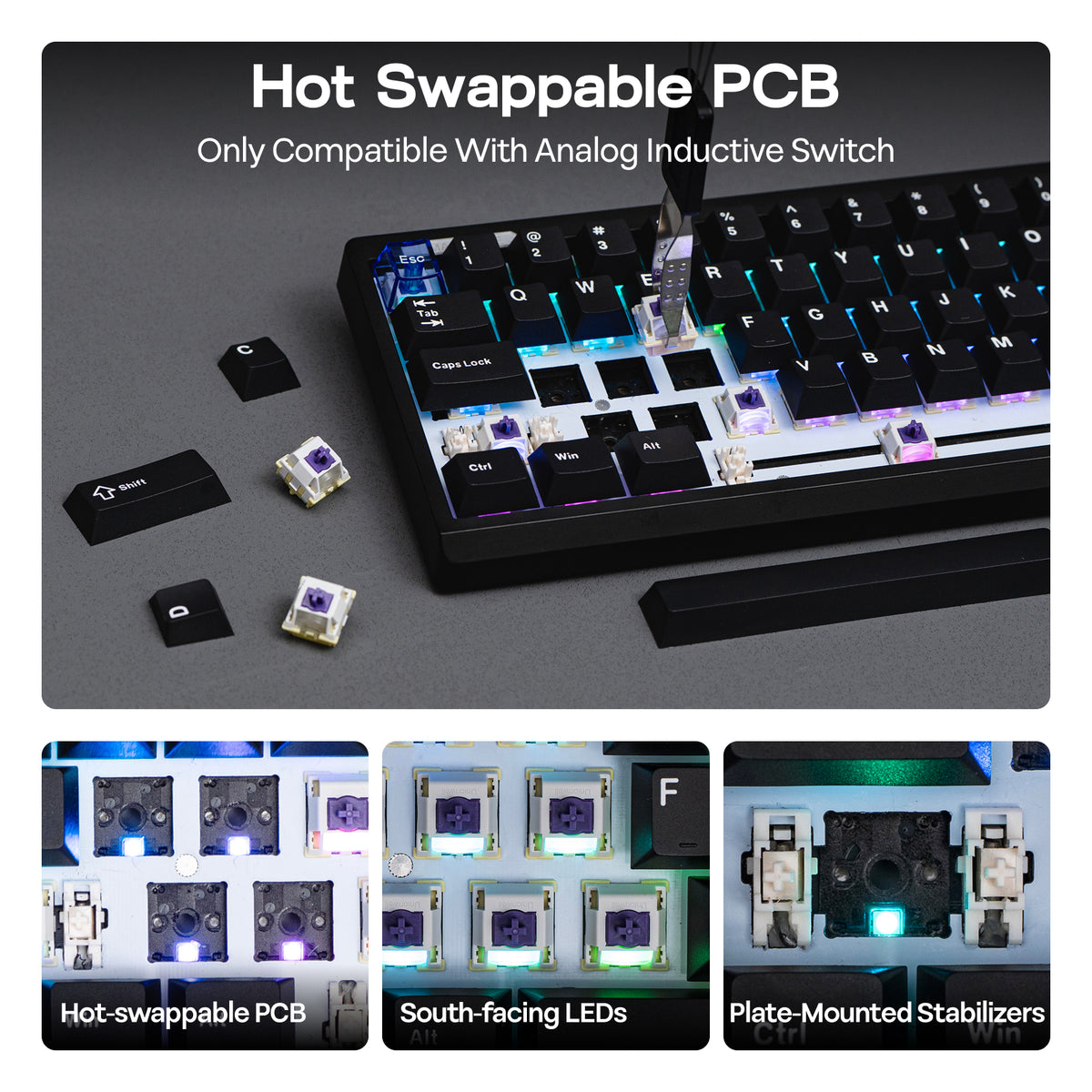 EPOMAKER Magcore65 Lite 65% inductive analogue gaming keyboard with hot-swappable Core switches