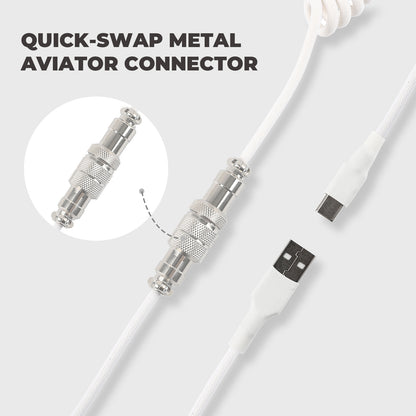 White EPOMAKER MIX Cable V2 quick-swap metal aviator connector