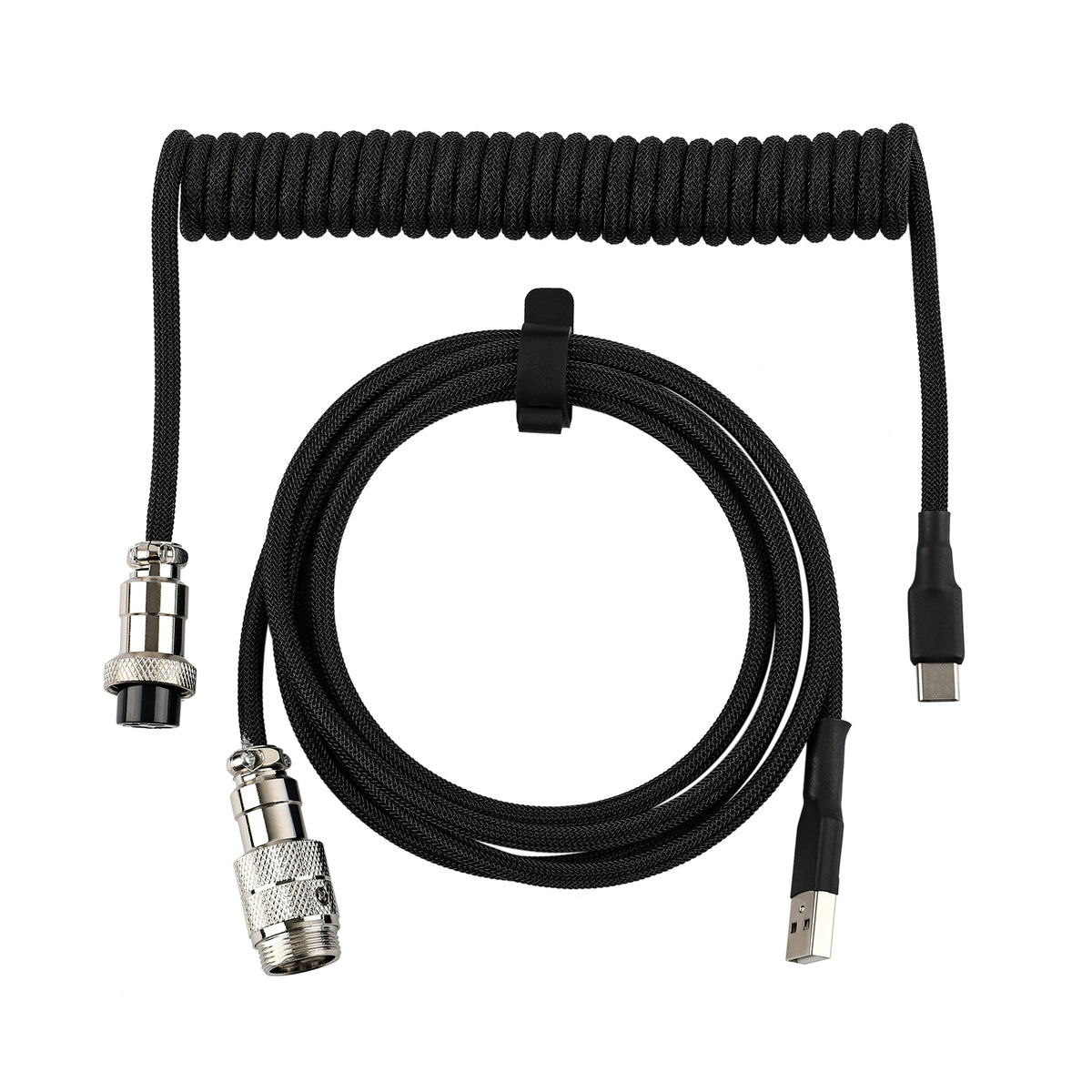 Black EPOMAKER MIX Cable V2 with USB-A, USB-C and aviator connectors