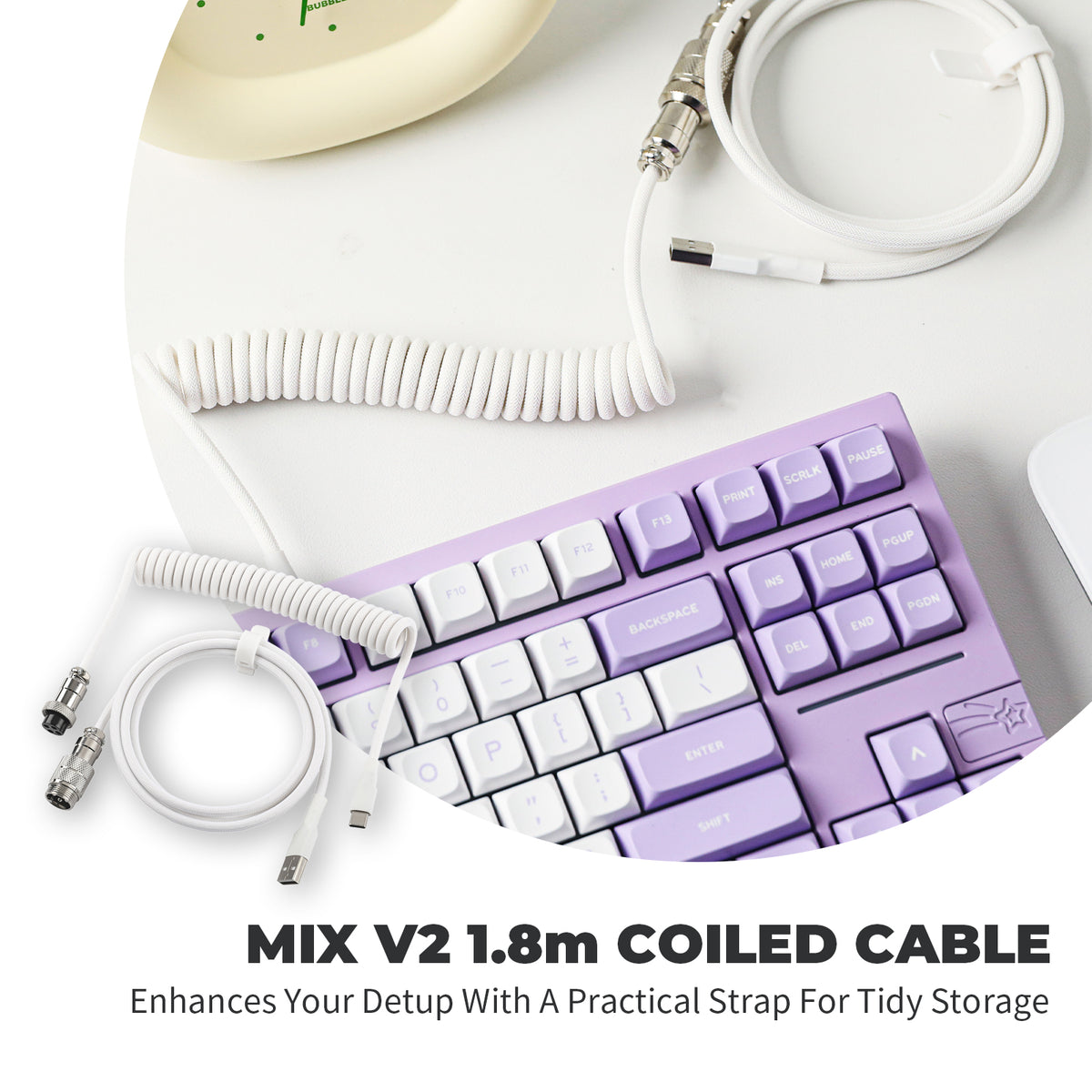EPOMAKER MIX Cable V2 coiled keyboard cable detail
