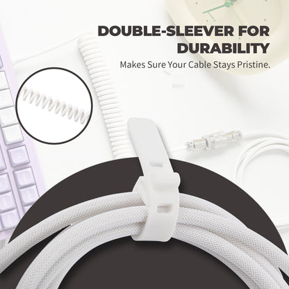 White EPOMAKER MIX Cable V2 double-sleeved cable and storage strap