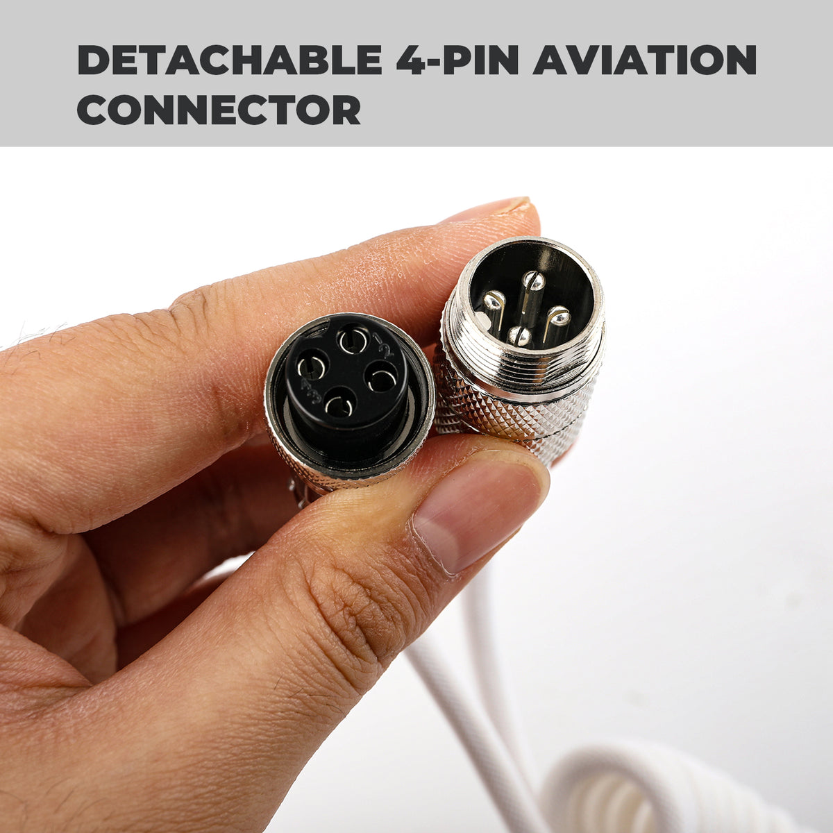 EPOMAKER MIX Cable V2 detachable 4-pin aviator connector close-up