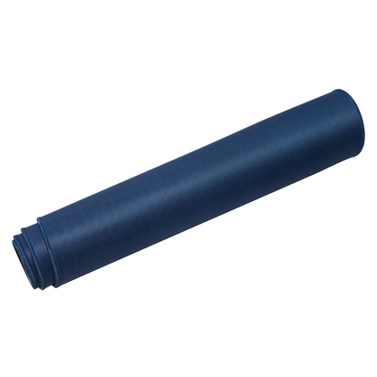 Rolled EPOMAKER Switch Odyssey Desk Mat showing its blue surface
