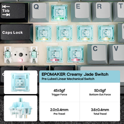 Close-up of the EPOMAKER TH108 PRO full-size wireless mechanical keyboard with exposed switch sockets