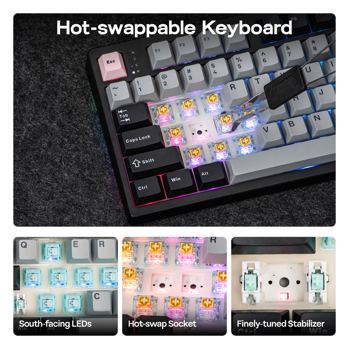 EPOMAKER TH108 PRO full-size wireless mechanical keyboard with hot-swappable switches and RGB lighting
