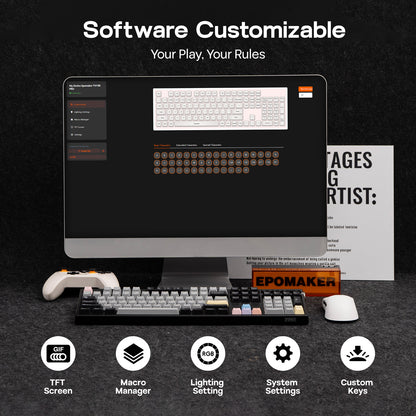 EPOMAKER TH108 PRO full-size wireless mechanical keyboard showing its software customization interface